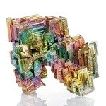 macro mineral stone bismuth on a white background close up