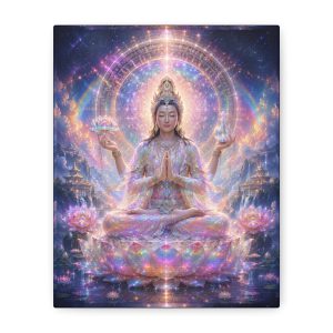 Quan Yin Rainbow Lotus Meditation Canvas Print