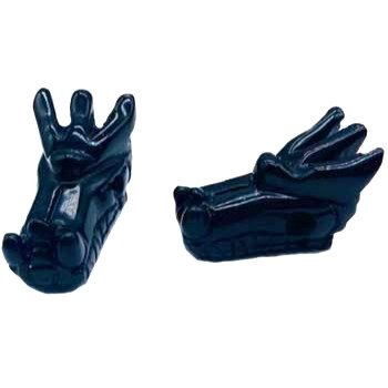 Dragon's Head Obsidian, Black 1 3/4" (Set of 2)