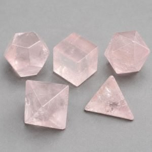 Rose Quartz Platonic Solids