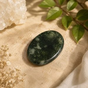 Moss Agate Worry Stone