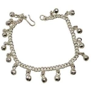 Silvertone Anklet with Bells