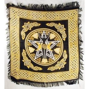 Pentagram Goddess Altar Cloth 18" x 18"