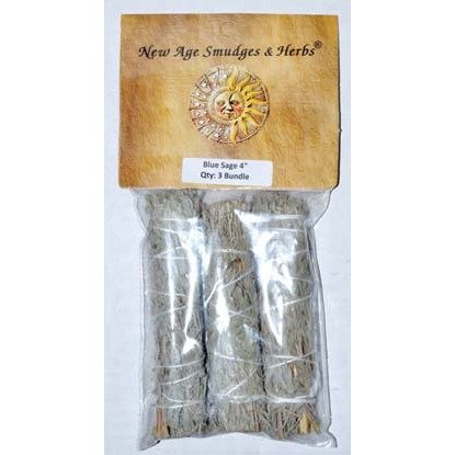 Blue Sage Smudge Stick 4" (Set of 3)