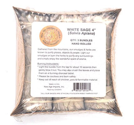 White Sage Smudge Stick 3-4" (Set of 3)