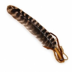 Leather Wrapped Smudging Feather 12"