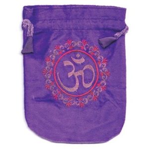 Om Purple Velveteen Bag 6"x 8"