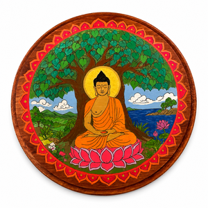 Under The Bodhi Tree - Buddha Meditation Painting