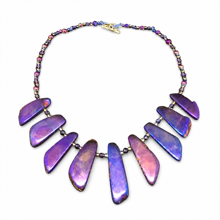 Violet Fire Iridescent Statement Necklace